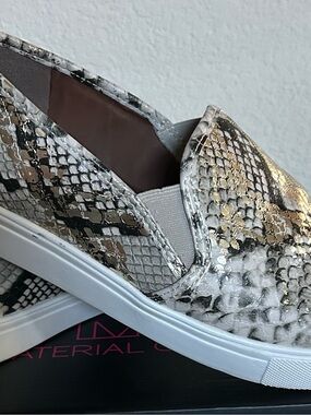 Steve Madden Slip-On Women's Sneakers in Snake Print - Metallic Neutral